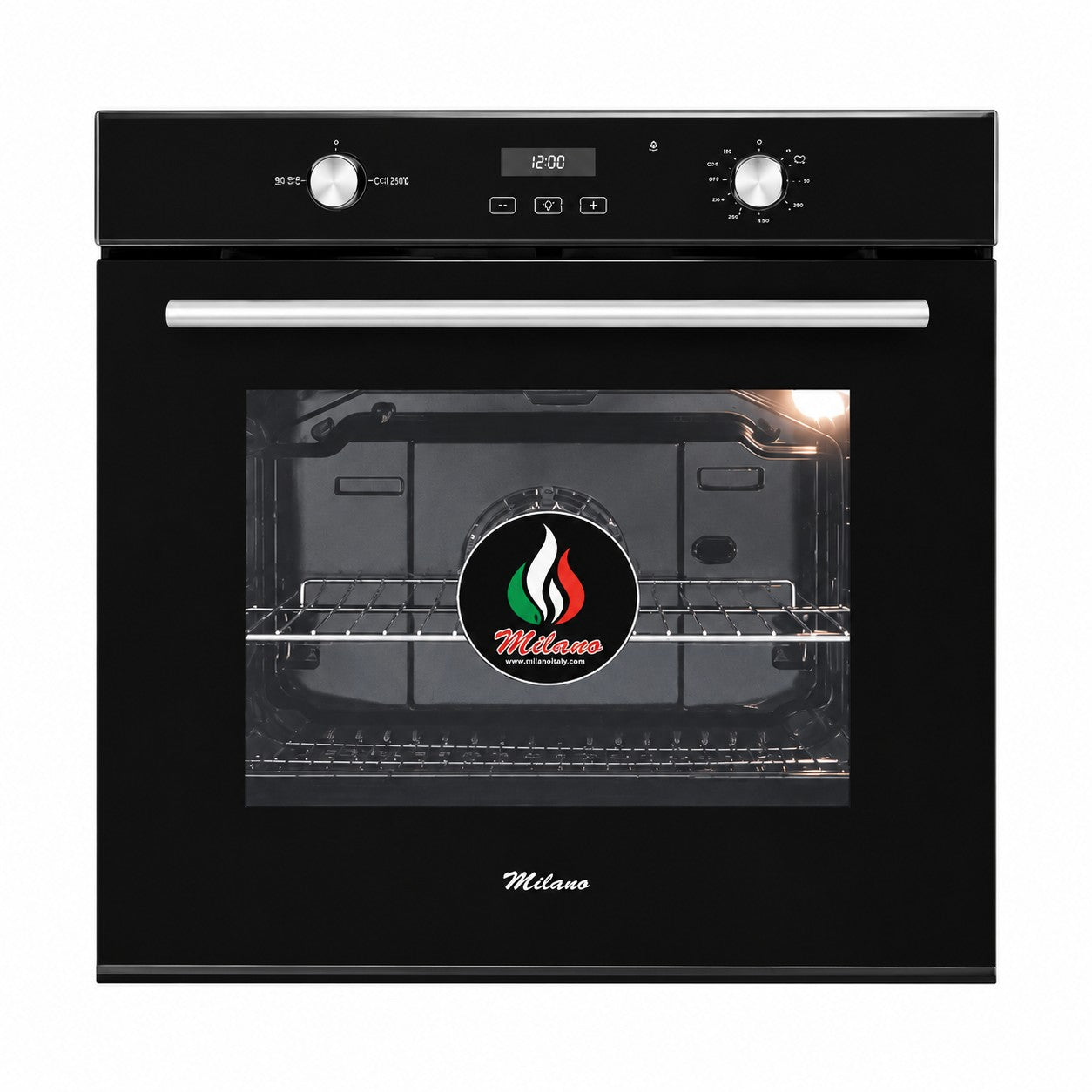 فرن بلت إن ميلانو 60 سم غاز + غاز – زجاج أسود ID-DC45